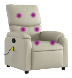 Fauteuil inclinable de massage Crème Similicuir