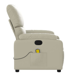 Fauteuil inclinable de massage Crème Similicuir