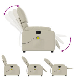 Fauteuil inclinable de massage Crème Similicuir