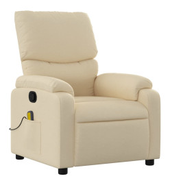 Fauteuil de massage inclinable Crème Tissu