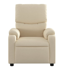 Fauteuil de massage inclinable Crème Tissu