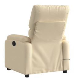 Fauteuil de massage inclinable Crème Tissu