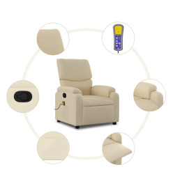 Fauteuil de massage inclinable Crème Tissu