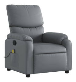 Fauteuil de massage inclinable Gris Similicuir