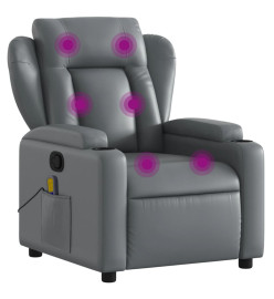 Fauteuil de massage inclinable Gris Similicuir