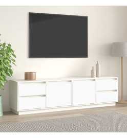 Meuble TV Blanc 176x37x47,5 cm Bois de pin massif
