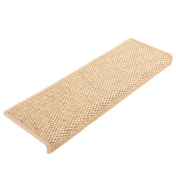 Tapis d'escalier autocollants 15 pcs 65x21x4 cm Beige clair