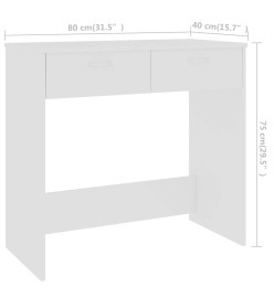 Bureau Blanc 80x40x75 cm Bois d'ingénierie