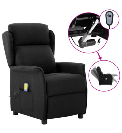 Fauteuil électrique de massage Noir Tissu