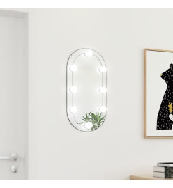 Miroir avec éclairage LED 60x30 cm Verre Ovale