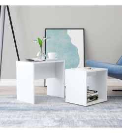 Ensemble de tables basses Blanc 48x30x45 cm Aggloméré
