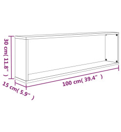Étagères murales cube 2 pcs Chêne marron 100x15x30 cm Bois