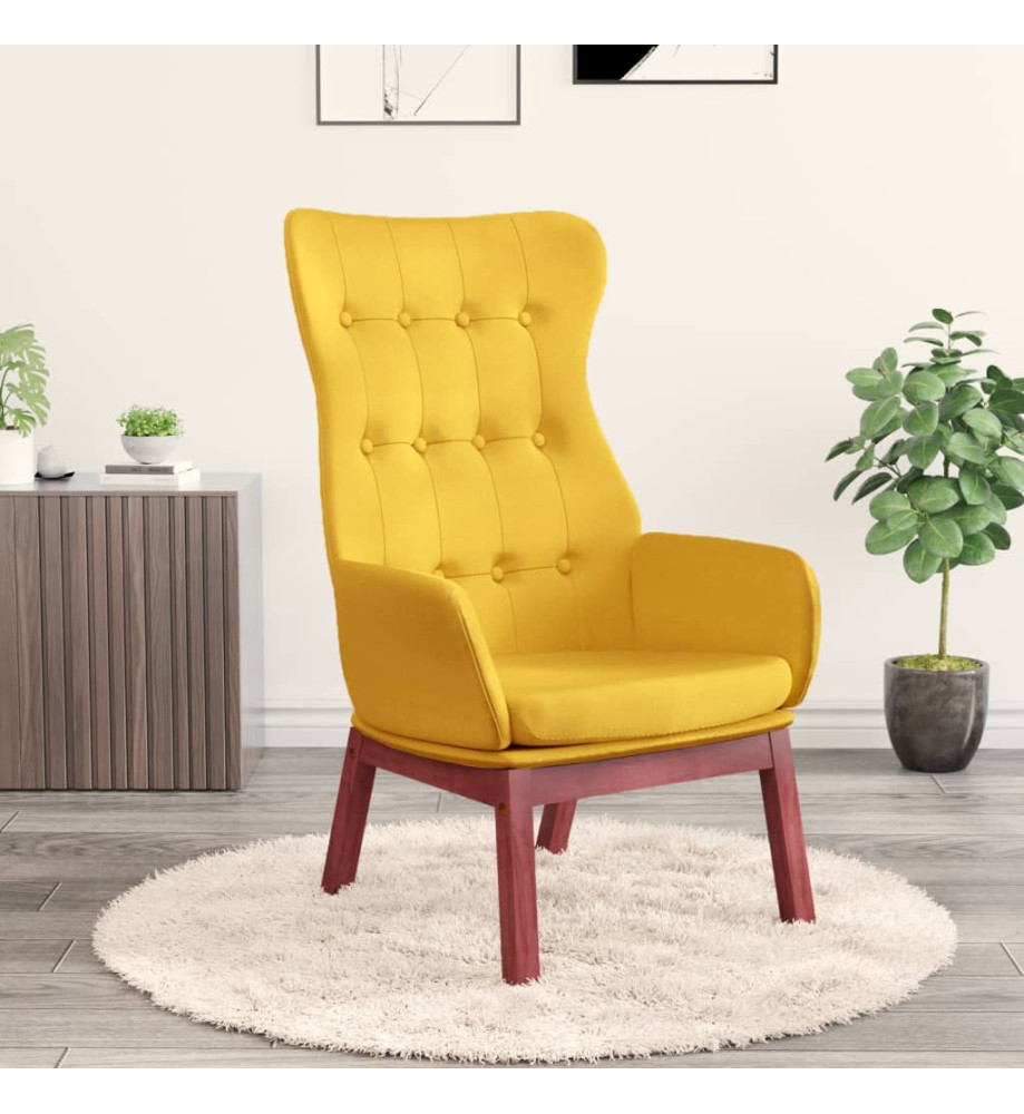 Chaise de relaxation Jaune moutarde Tissu