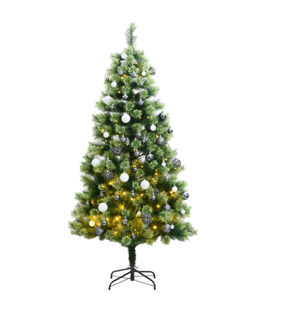 Sapin de Noël artificiel articulé 150 LED et boules 150 cm