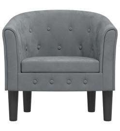 Fauteuil cabriolet gris foncé velours