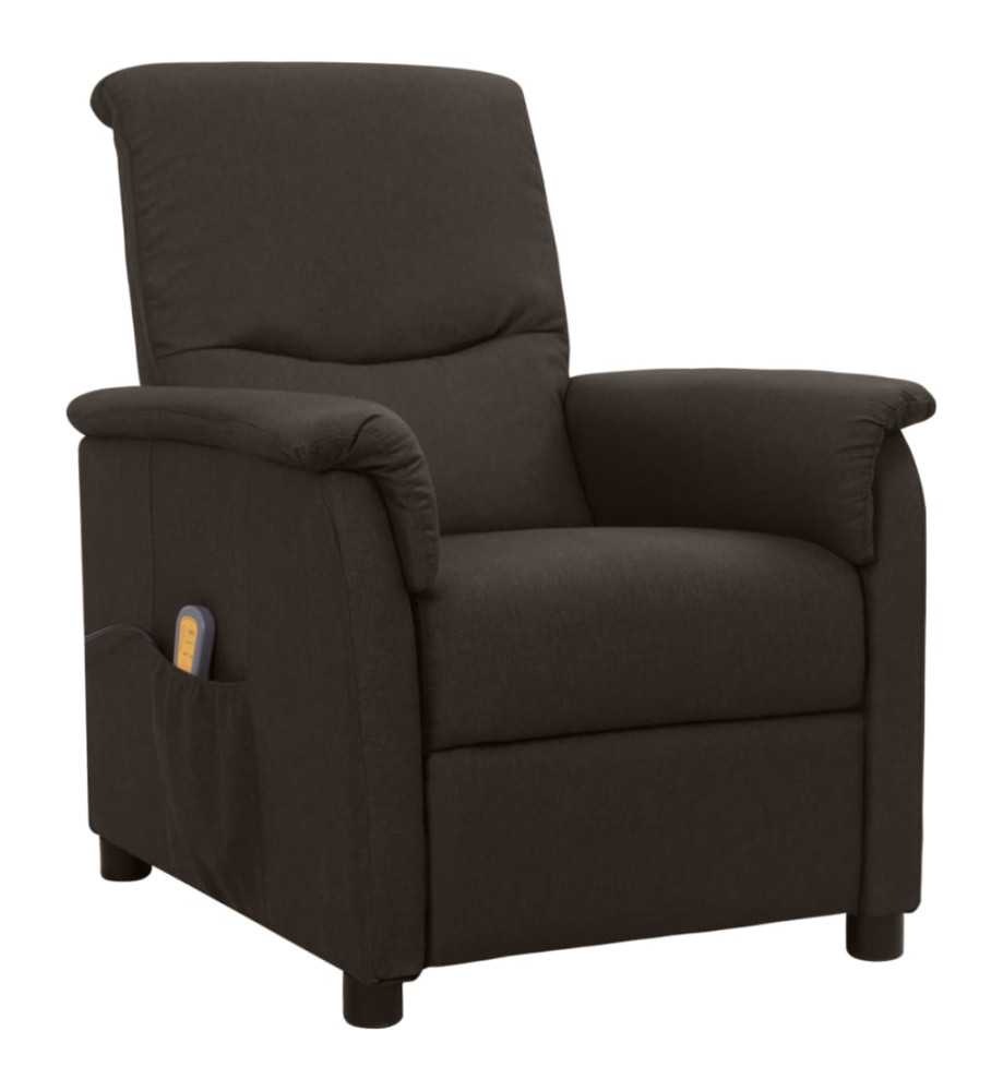 Fauteuil de massage Marron foncé Tissu