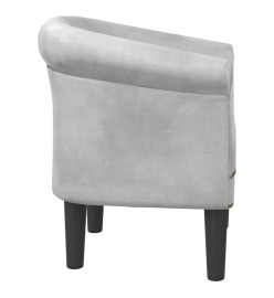 Fauteuil cabriolet argenté similicuir