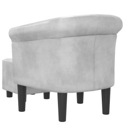 Fauteuil cabriolet avec repose-pied argenté similicuir