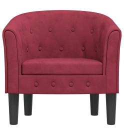 Fauteuil cabriolet rouge bordeaux velours