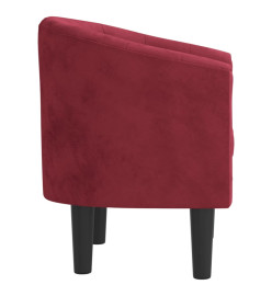 Fauteuil cabriolet rouge bordeaux velours