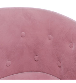 Fauteuil cabriolet avec repose-pied rose velours