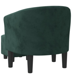 Fauteuil cabriolet avec repose-pied vert foncé velours