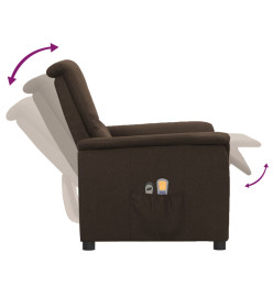 Fauteuil électrique de massage Marron foncé Tissu