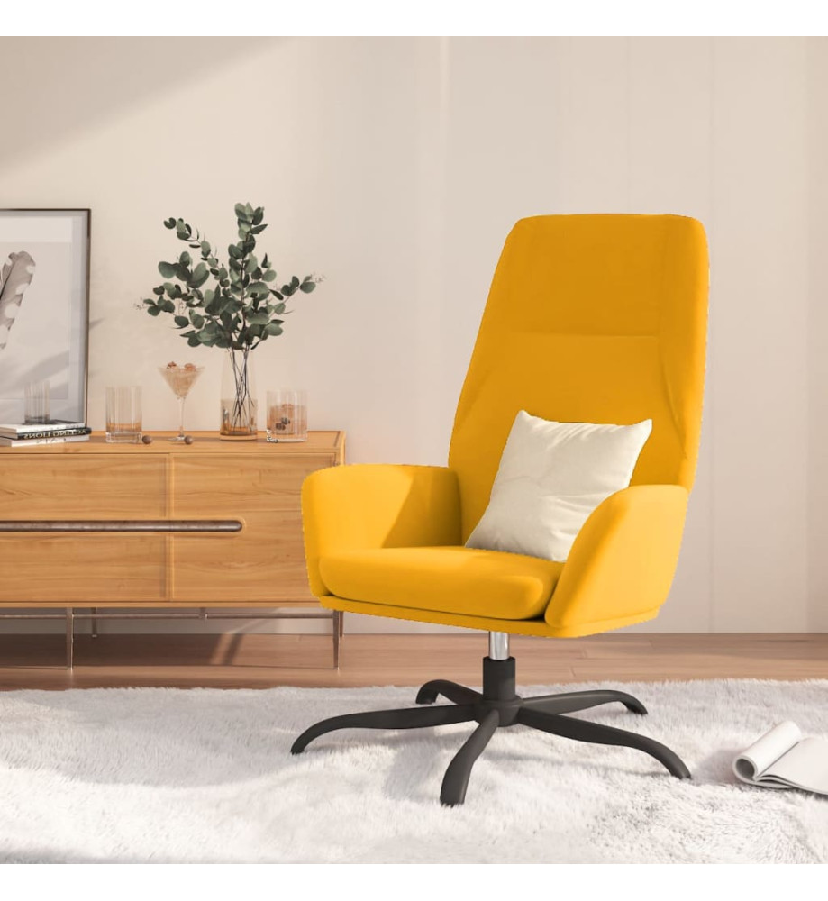 Chaise de relaxation Jaune moutarde Velours