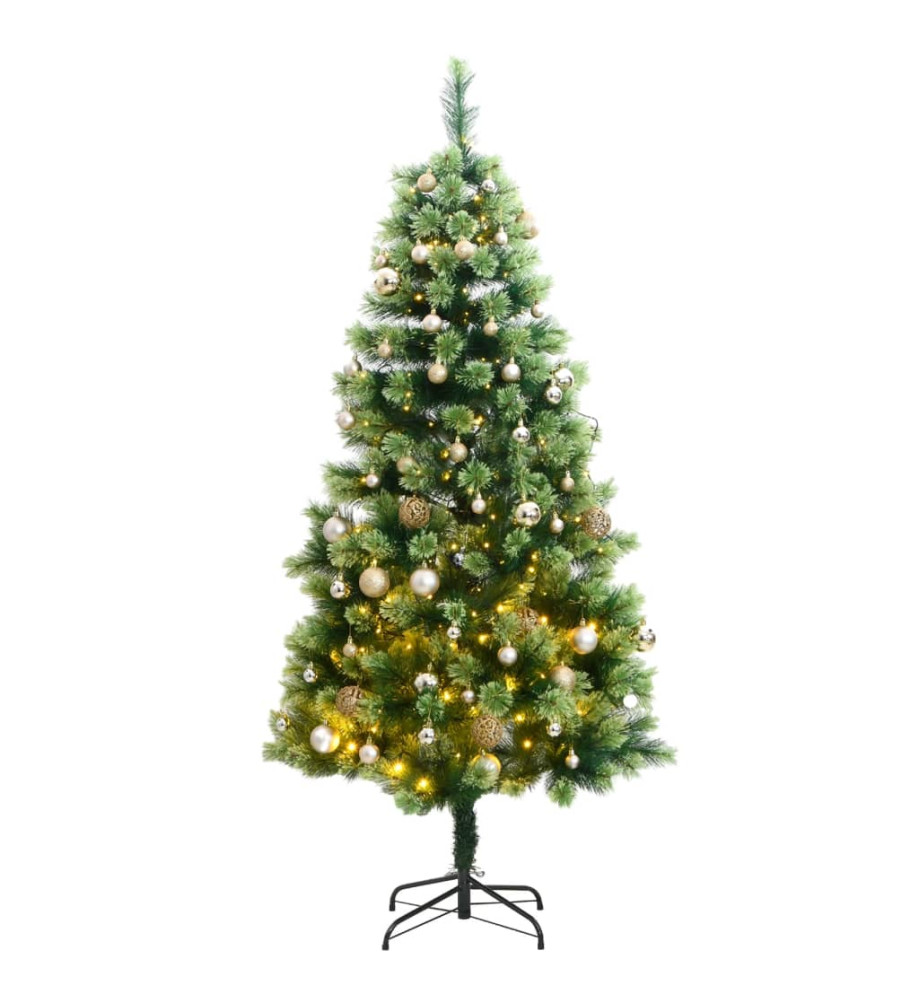 Sapin de Noël artificiel articulé 150 LED et boules 120 cm