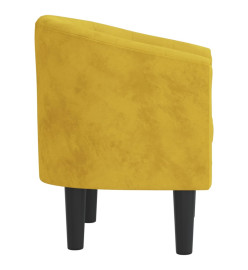 Fauteuil cabriolet jaune velours