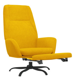 Chaise de relaxation avec repose-pied Jaune moutarde Velours