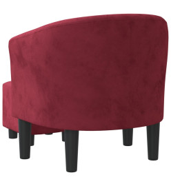 Fauteuil cabriolet avec repose-pied rouge bordeaux velours