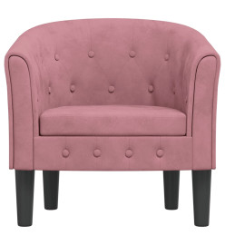 Fauteuil cabriolet rose velours