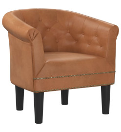 Fauteuil cabriolet marron similicuir