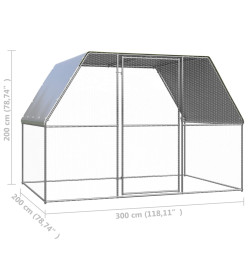 Poulailler d'extérieur 3x2x2 m Acier galvanisé