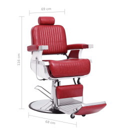 Chaise de barbier Rouge 68x69x116 cm Similicuir