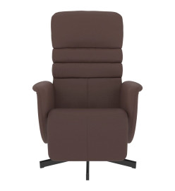 Fauteuil inclinable avec repose-pieds marron similicuir