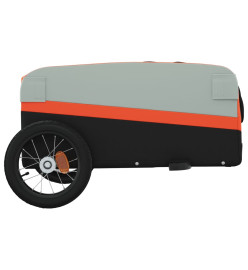 Remorque pour vélo noir et orange 30 kg fer