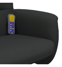 Fauteuil de massage inclinable avec repose-pied noir tissu