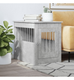 Meuble de cage pour chiens gris béton 55x80x68 cm