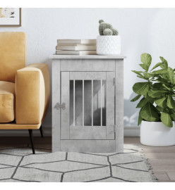 Meuble de cage pour chiens gris béton 55x80x68 cm