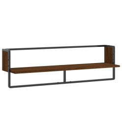 Étagère murale avec barre chêne marron 100x25x30 cm