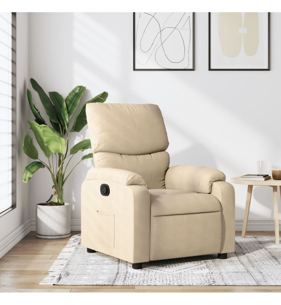 Fauteuil inclinable Crème Tissu