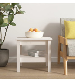 Table basse Blanc 45x45x40 cm Bois massif de pin
