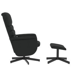 Fauteuil inclinable de massage avec repose-pied noir similicuir