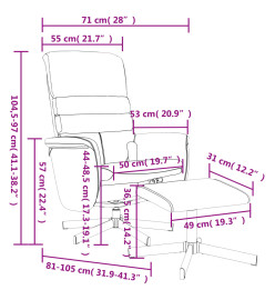 Fauteuil inclinable de massage avec repose-pied noir similicuir