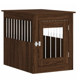 Meuble de cage pour chiens chêne marron 55x75x65 cm