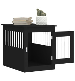 Meuble de cage pour chiens noir 55x75x65 cm bois d'ingénierie