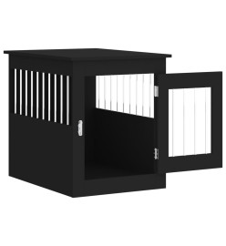 Meuble de cage pour chiens noir 55x75x65 cm bois d'ingénierie