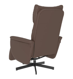 Fauteuil inclinable de massage repose-pieds marron similicuir